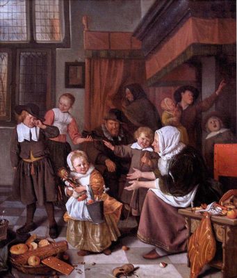 painting: The Feast of Saint Nicholas by Jan Steen (c. 1668)
